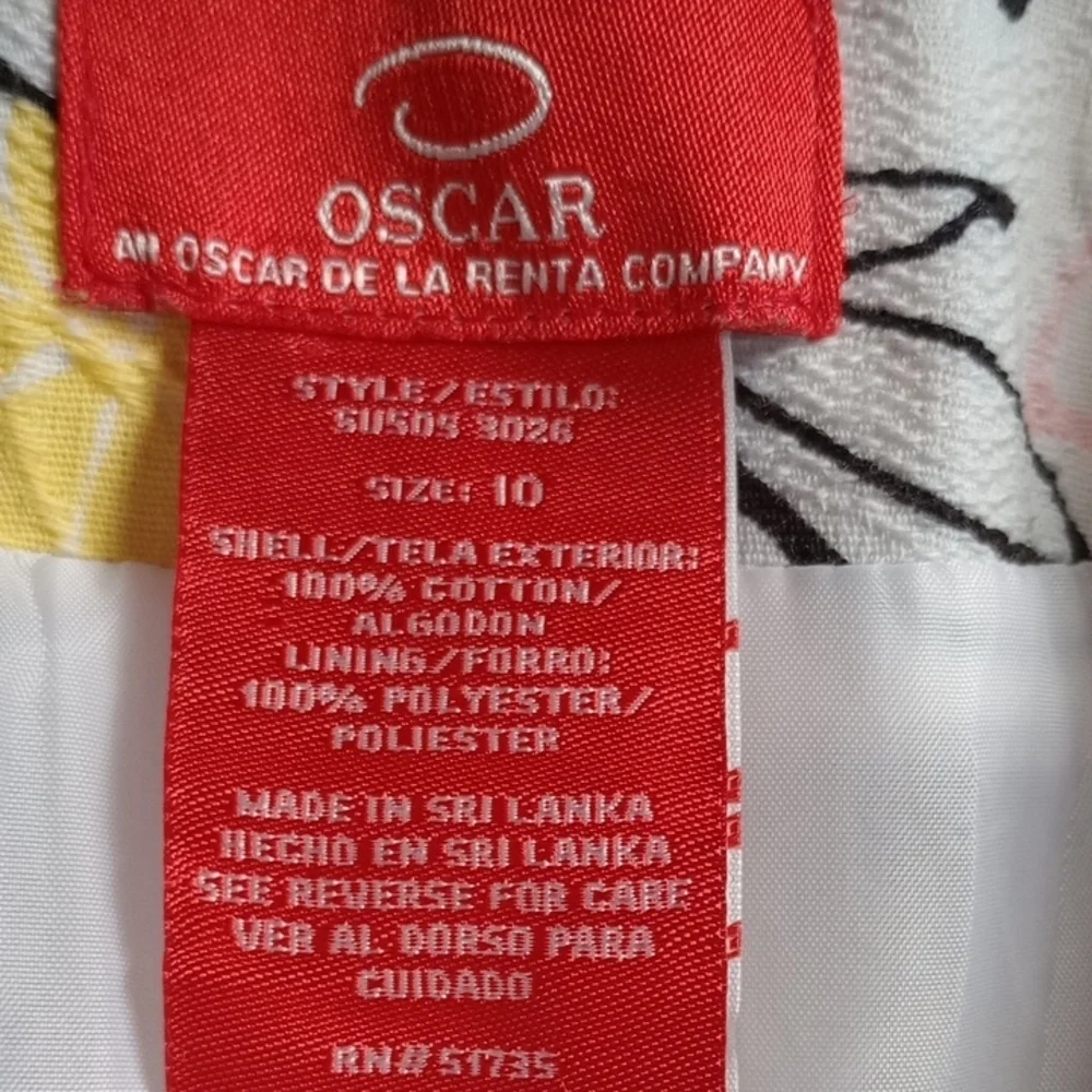 Oscar De La Renta Floral Women's Blazer with Red, Yellow, and Black Accents Sz10